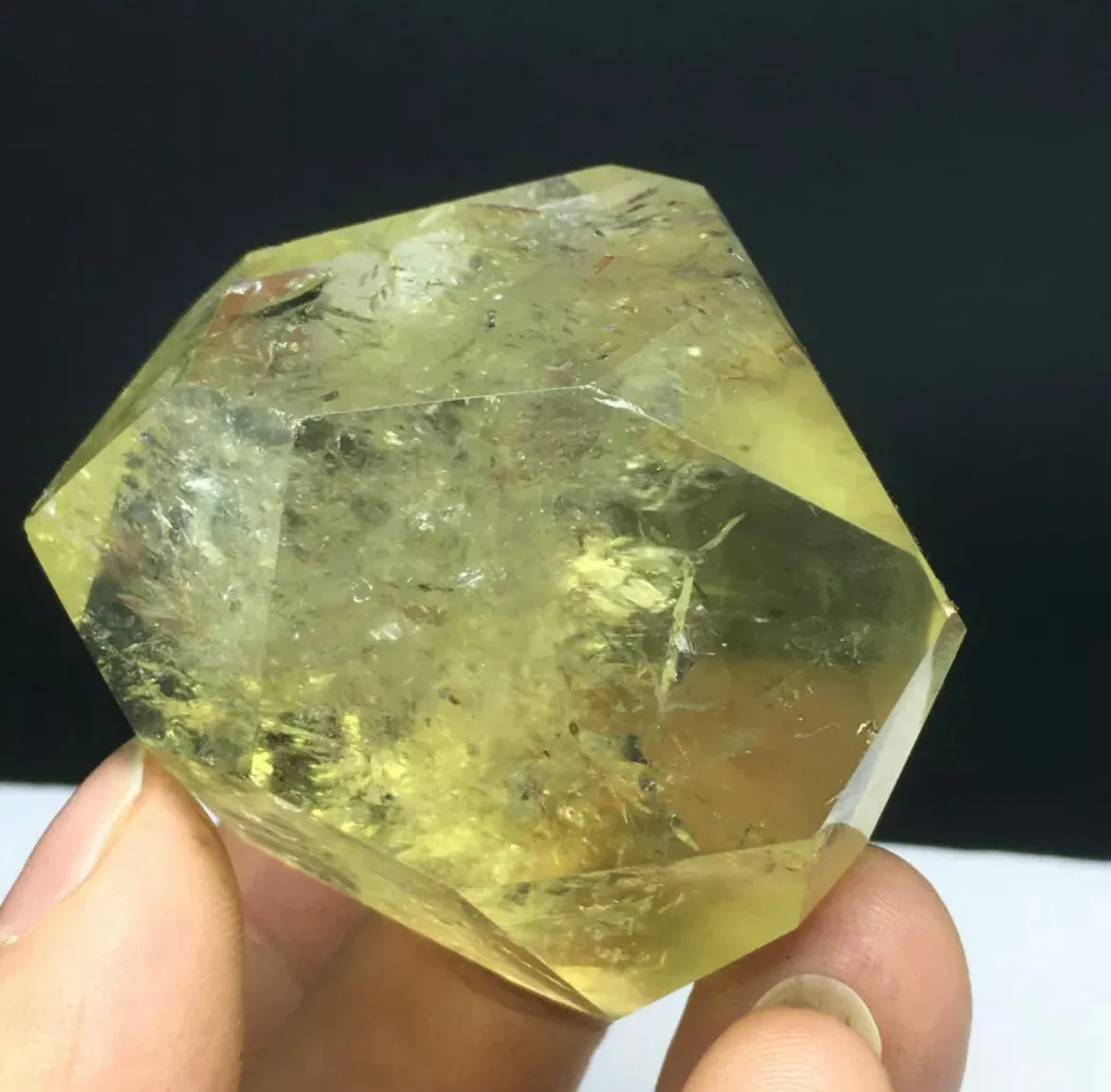 Natural citrine gemstone rhombus