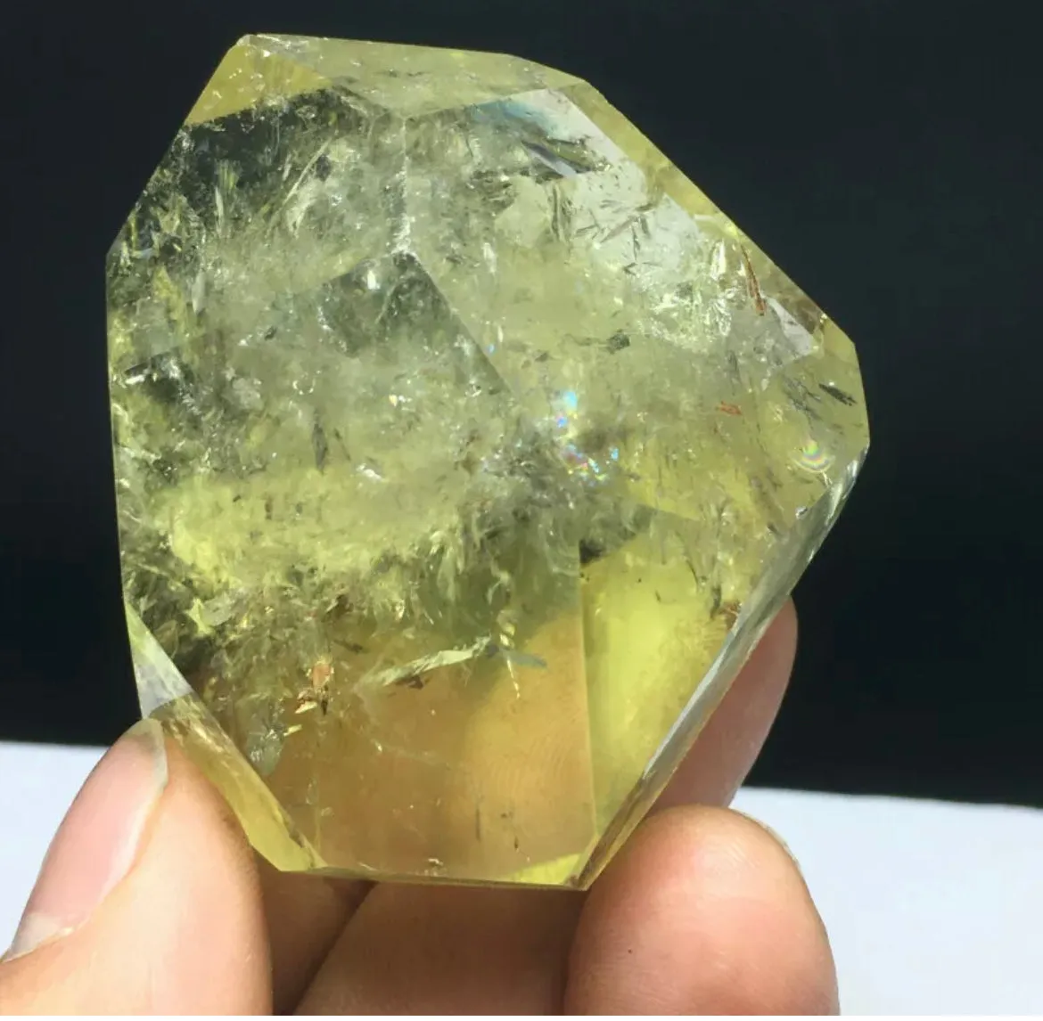 Natural citrine gemstone rhombus