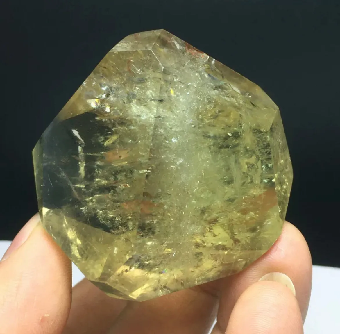 Natural citrine gemstone rhombus