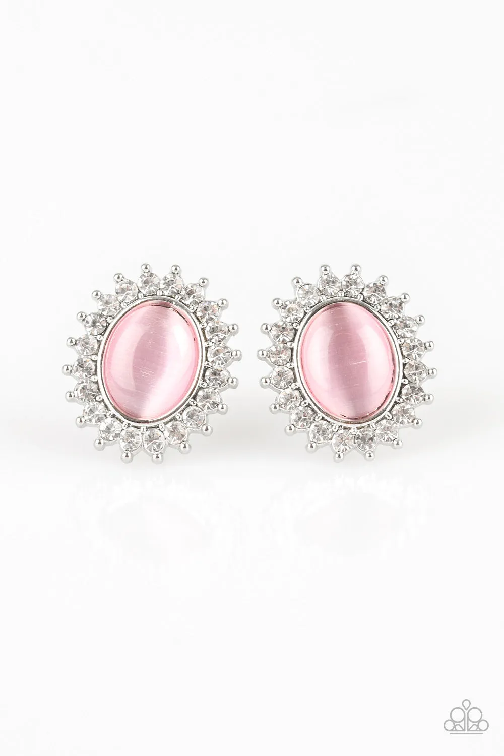 Paparazzi Hey There, Gorgeous - Pink Cat's Eye Studs Earring