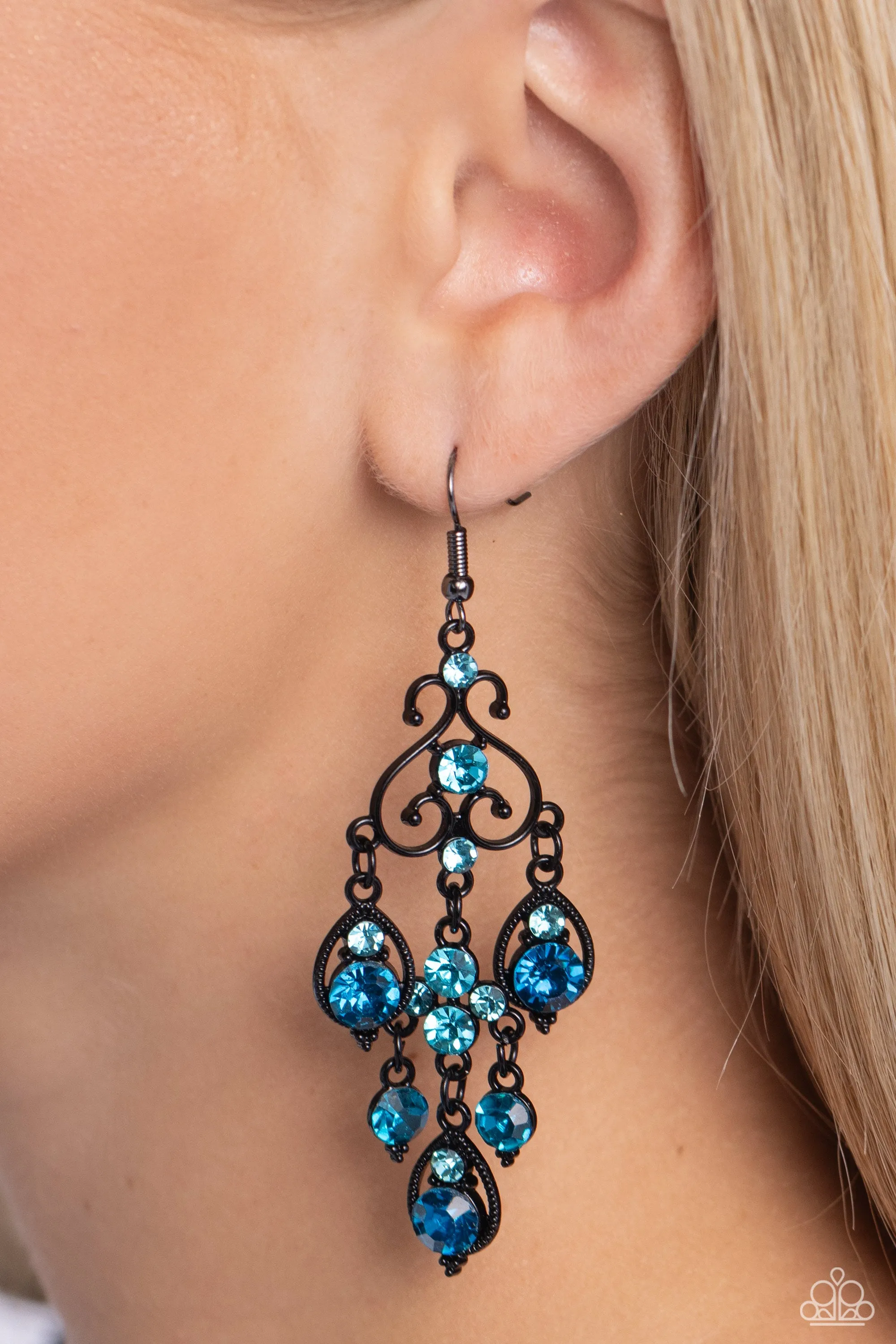 Paparazzi Regal Renovation Blue Earrings