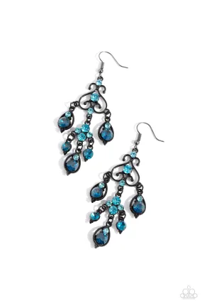 Paparazzi Regal Renovation Blue Earrings