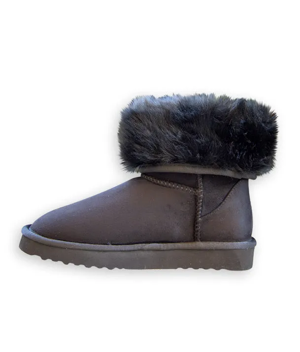 PAWJ Short Boot |  Black / Black Mink