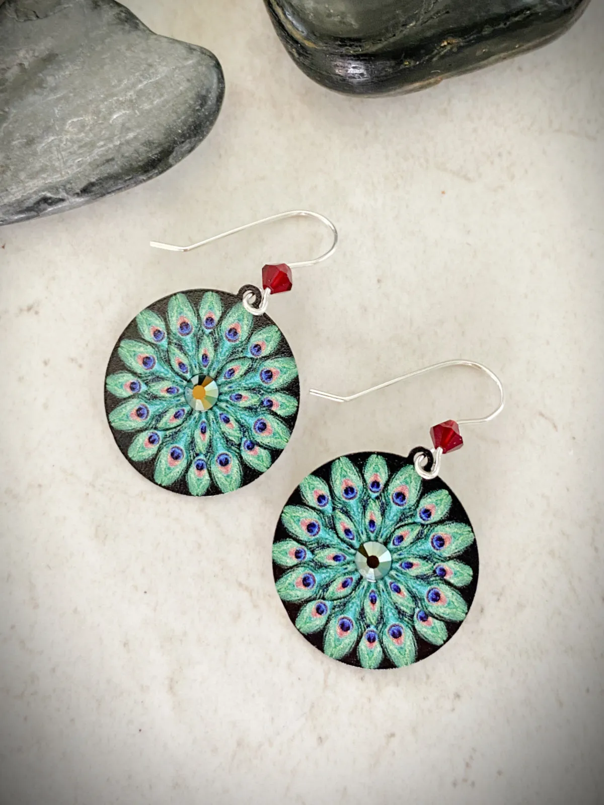 Peacock Mandala Dangles by Adajio