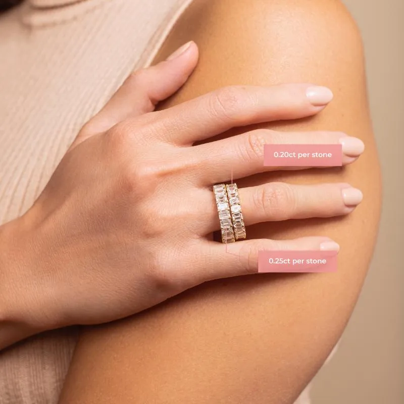 Petite Emerald Cut Diamond Eternity Band