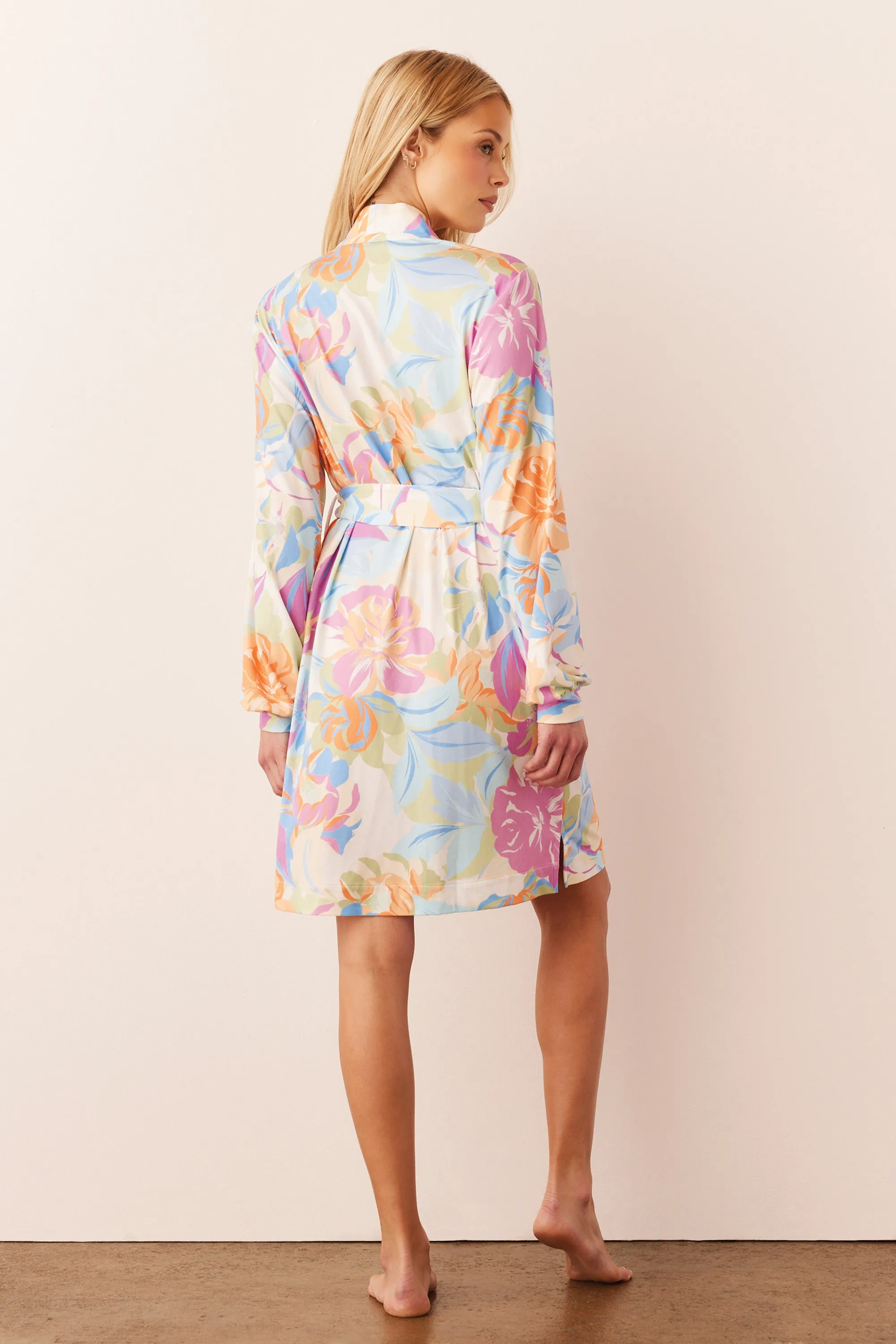 Quinn Banded Short Robe | Dreamscape