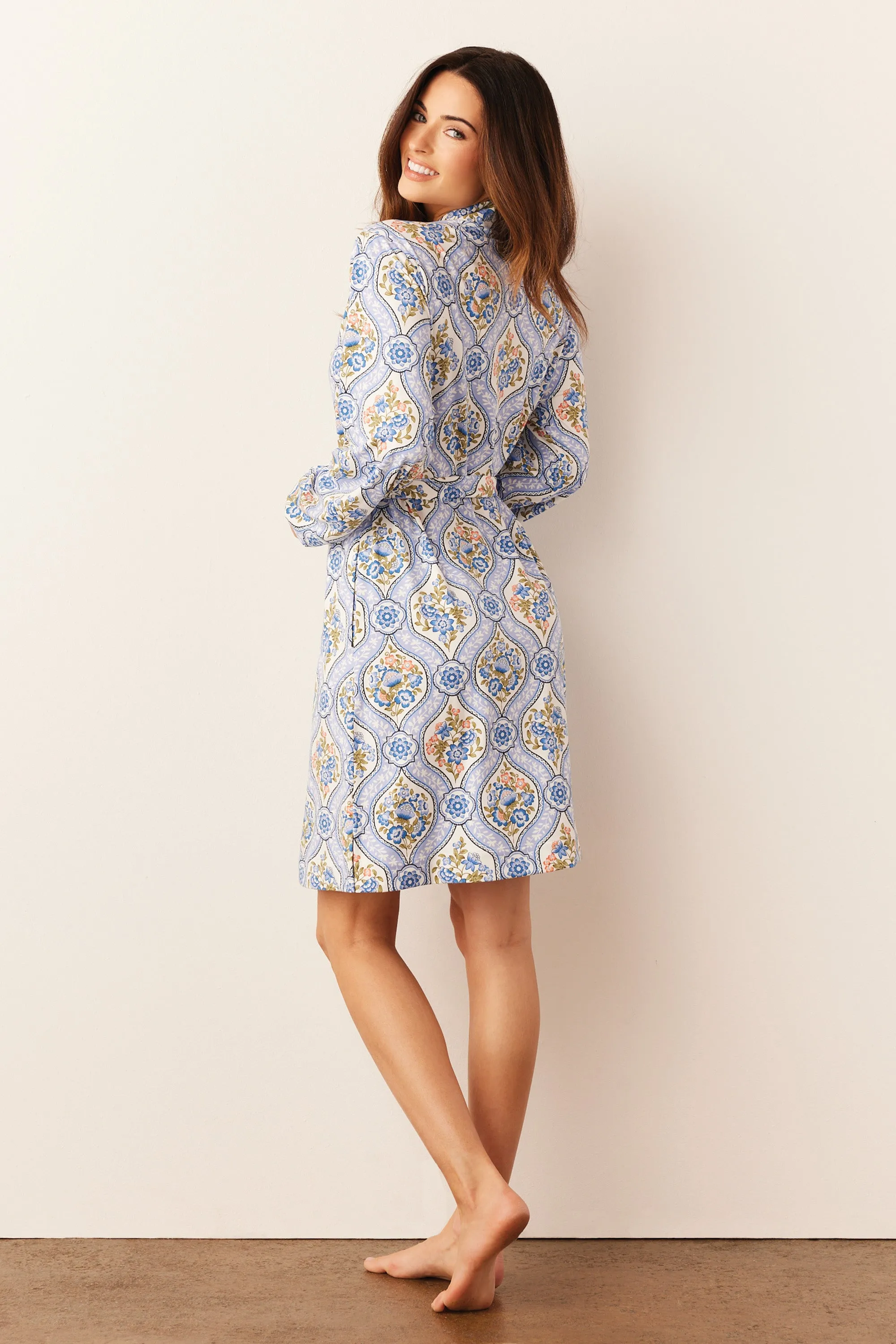 Quinn Banded Short Robe | Villeroy