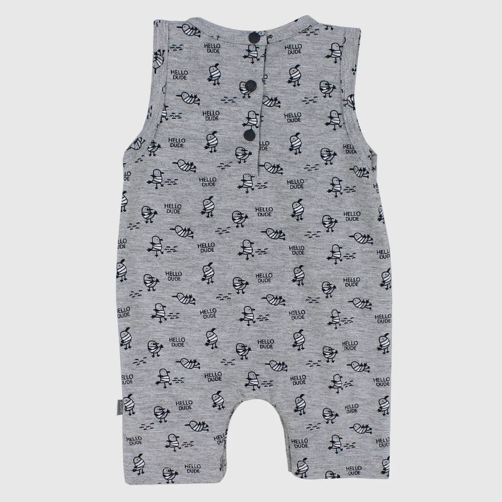 "Hello Dude" Sleeveless Romper