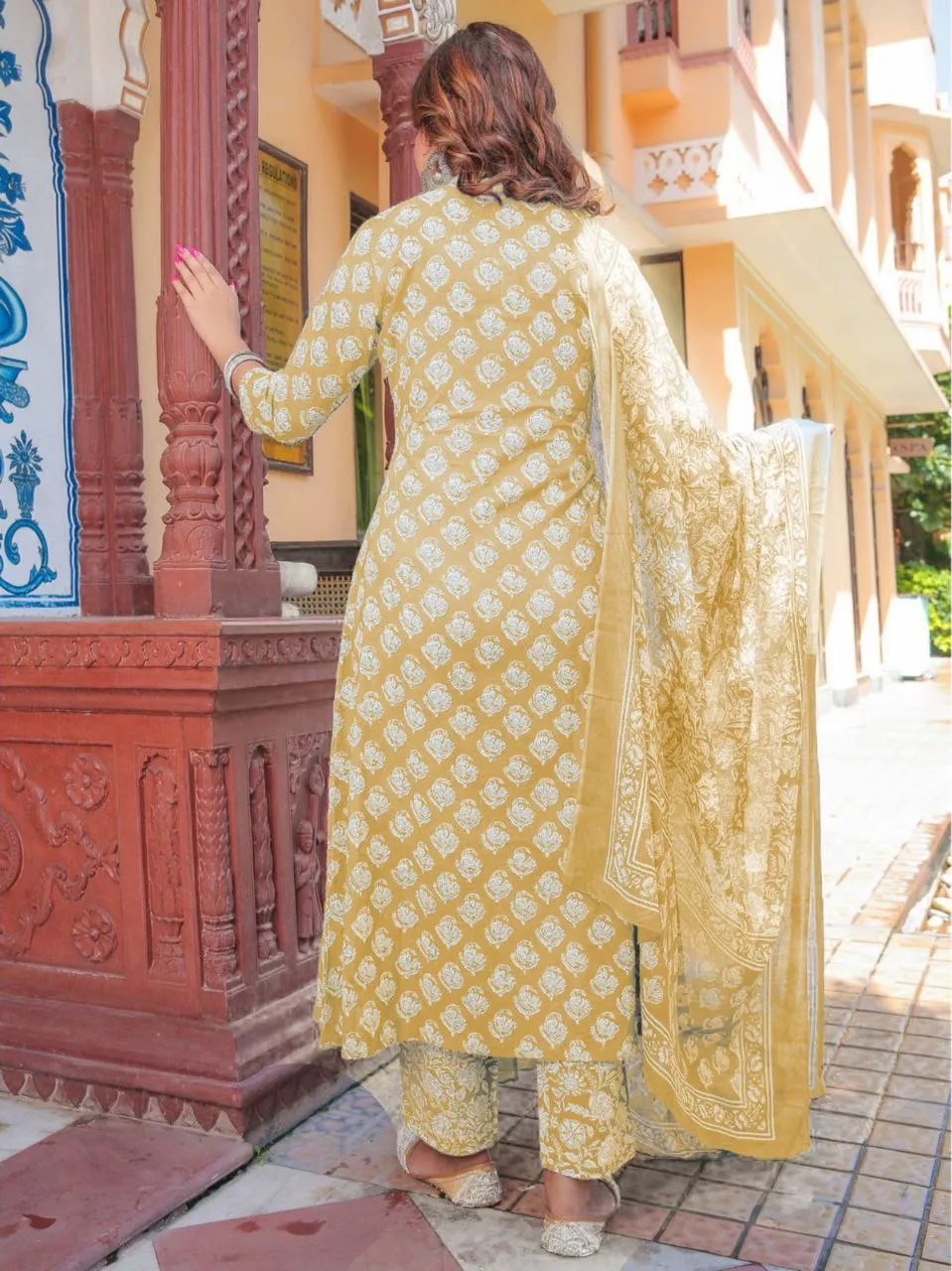 Rayon Party wear Women's Kurta Suit Yellow