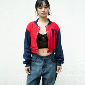 Red Crop Varsity Jacket