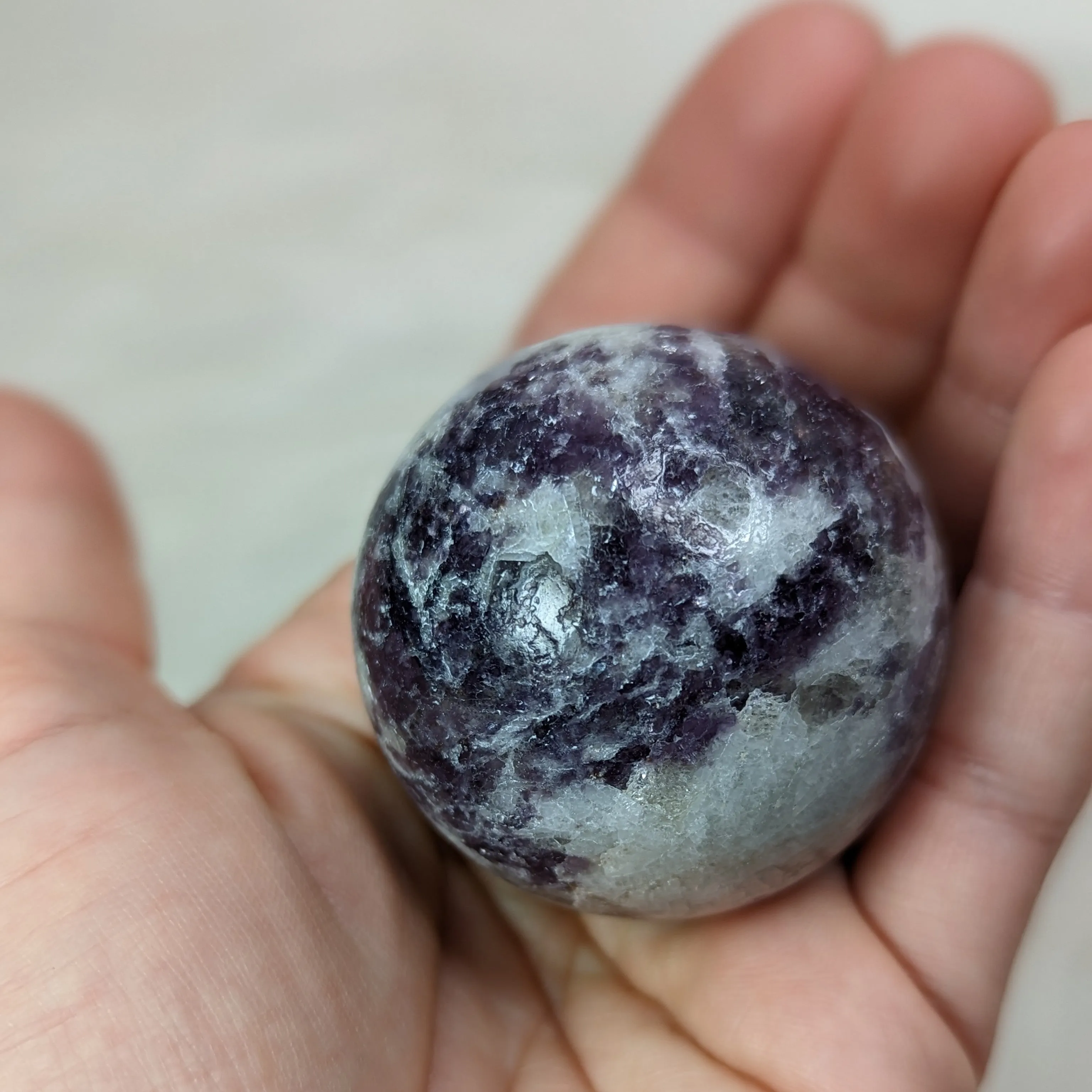 RESERVED | ONE Calming, Sparkling Lepidolite Sphere ~ Size Small