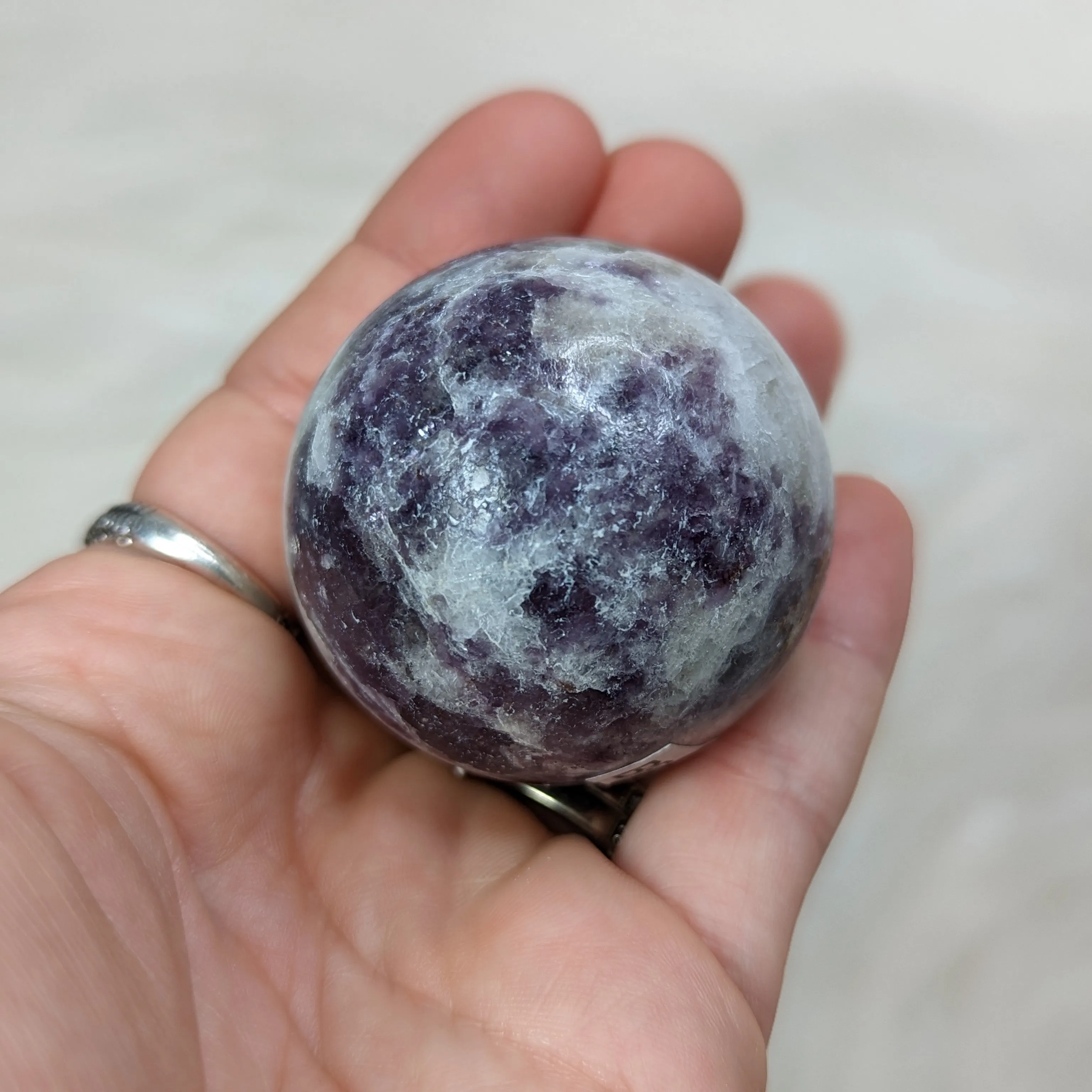 RESERVED | ONE Calming, Sparkling Lepidolite Sphere ~ Size Small