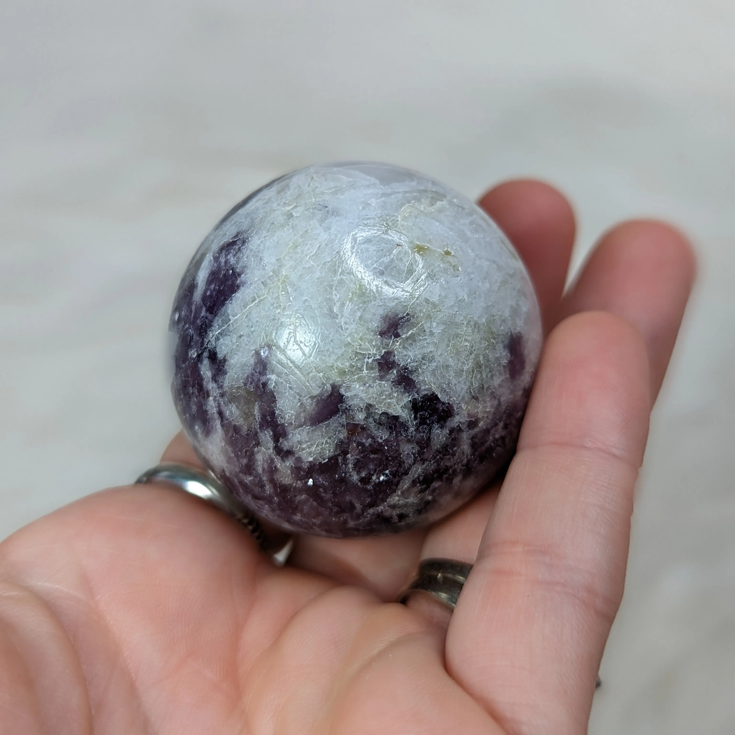 RESERVED | ONE Calming, Sparkling Lepidolite Sphere ~ Size Small