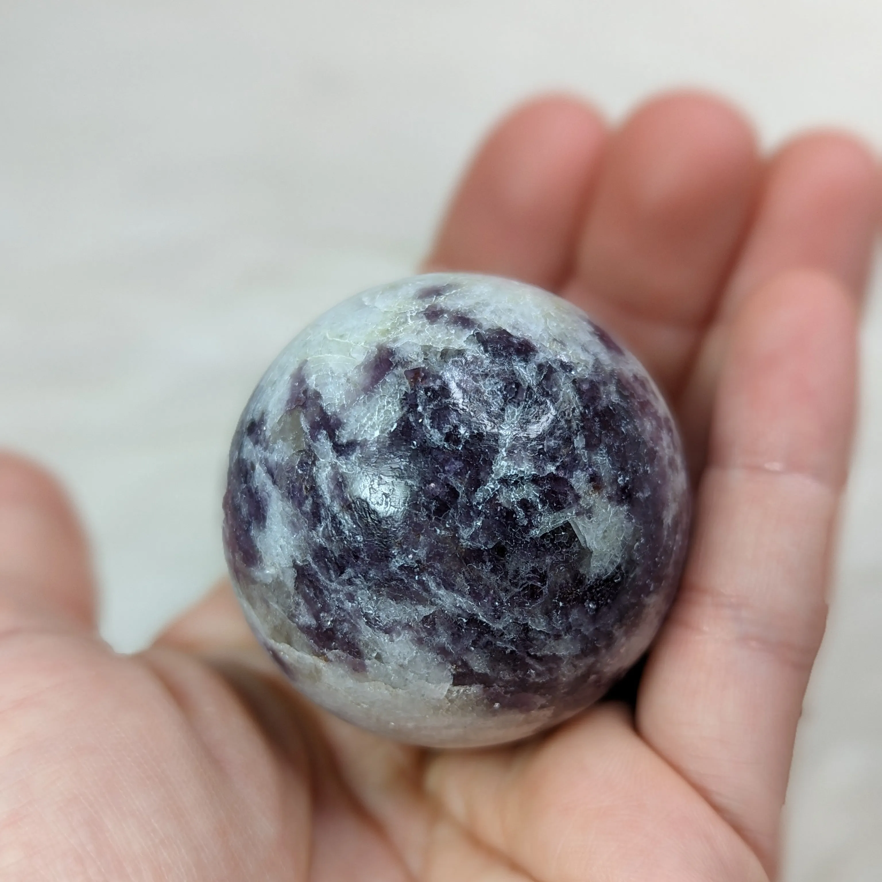 RESERVED | ONE Calming, Sparkling Lepidolite Sphere ~ Size Small