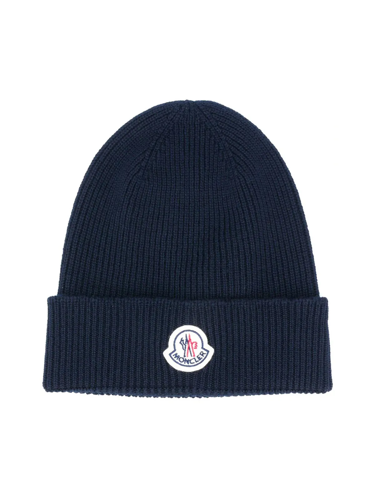 ribbed knit logo patch hat