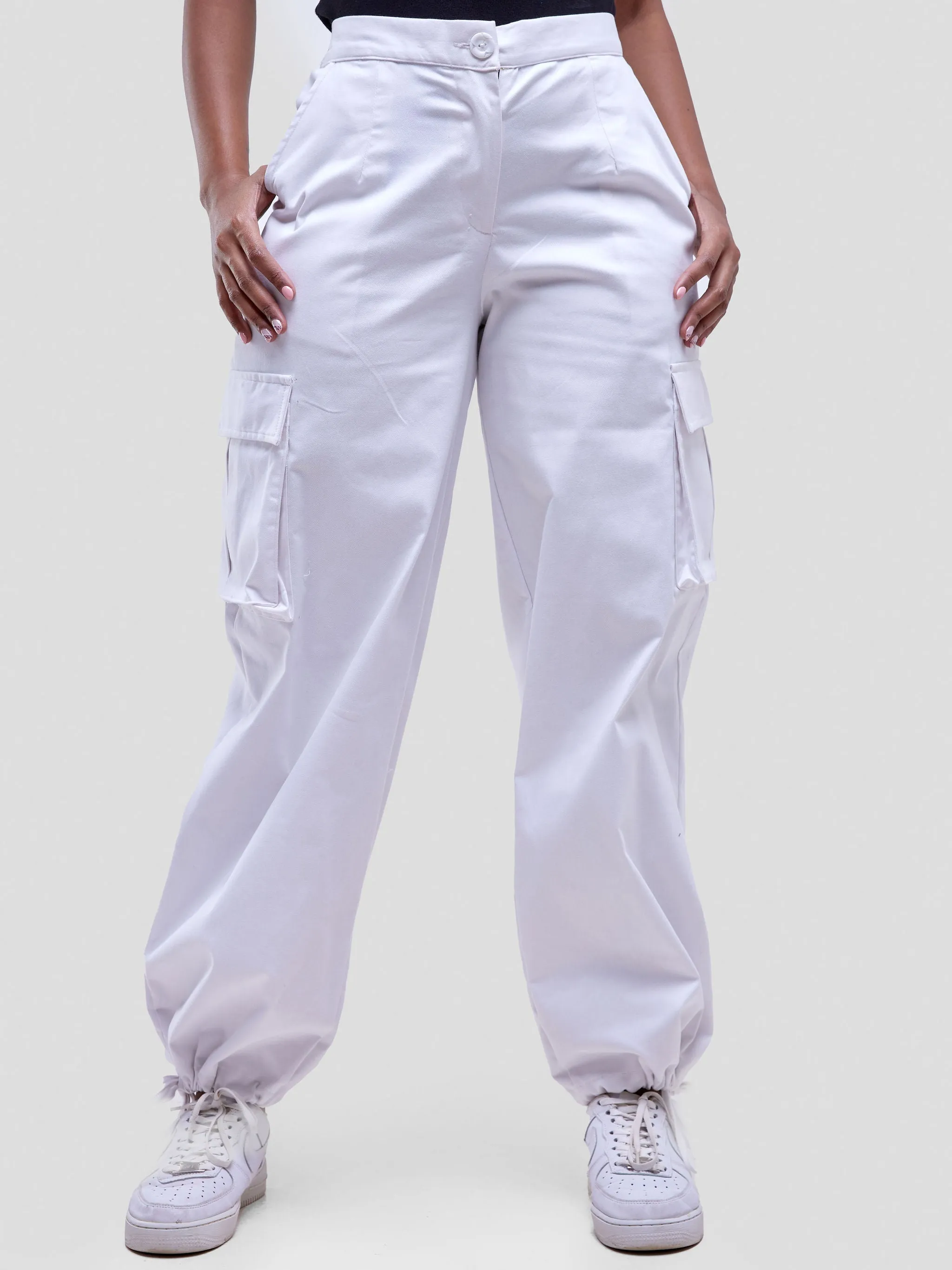 Safari Anga Drawstring Cargo Pants - White