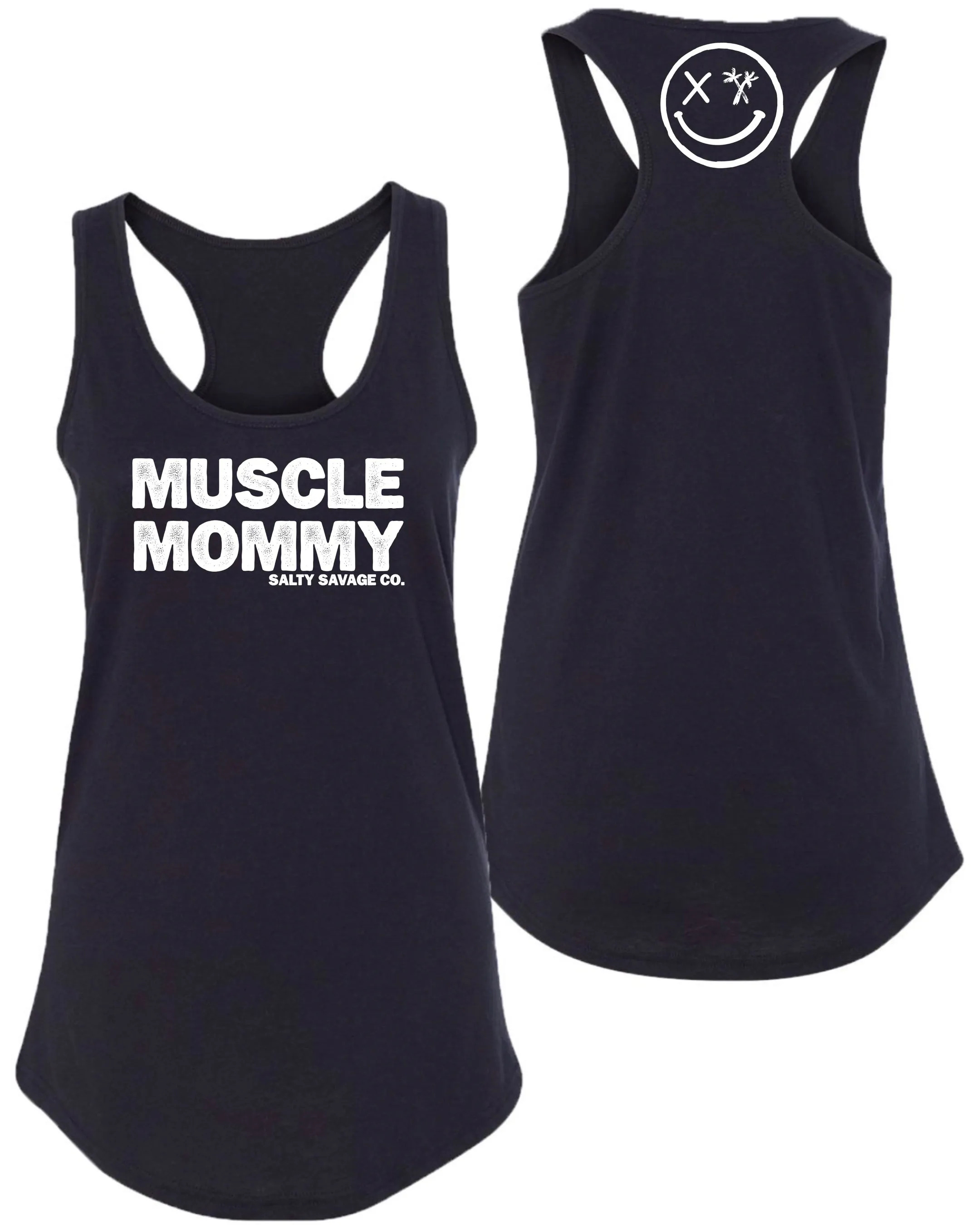 Salty Savage Ladies "MUSCLE MOMMY" Racerback Tank