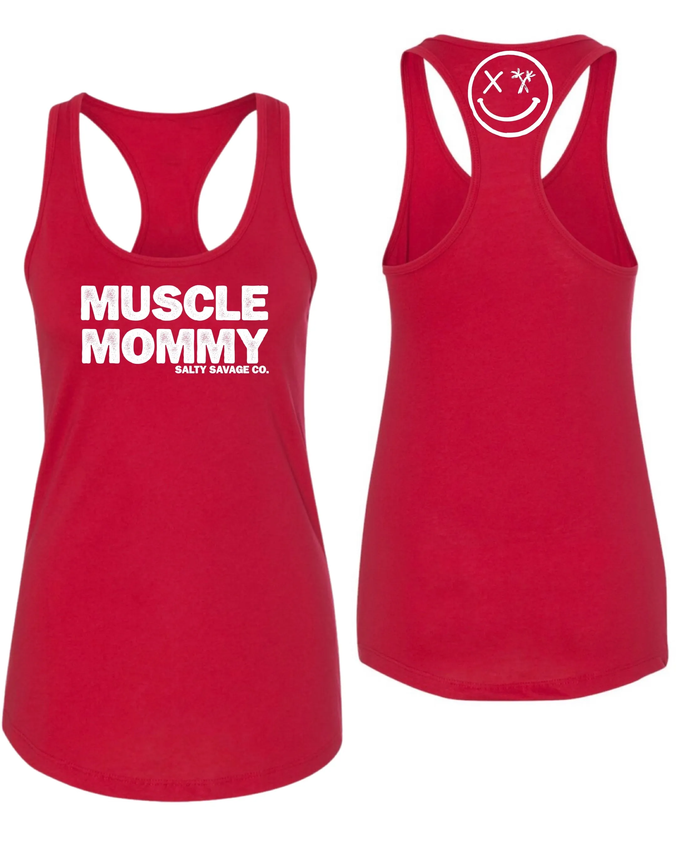 Salty Savage Ladies "MUSCLE MOMMY" Racerback Tank