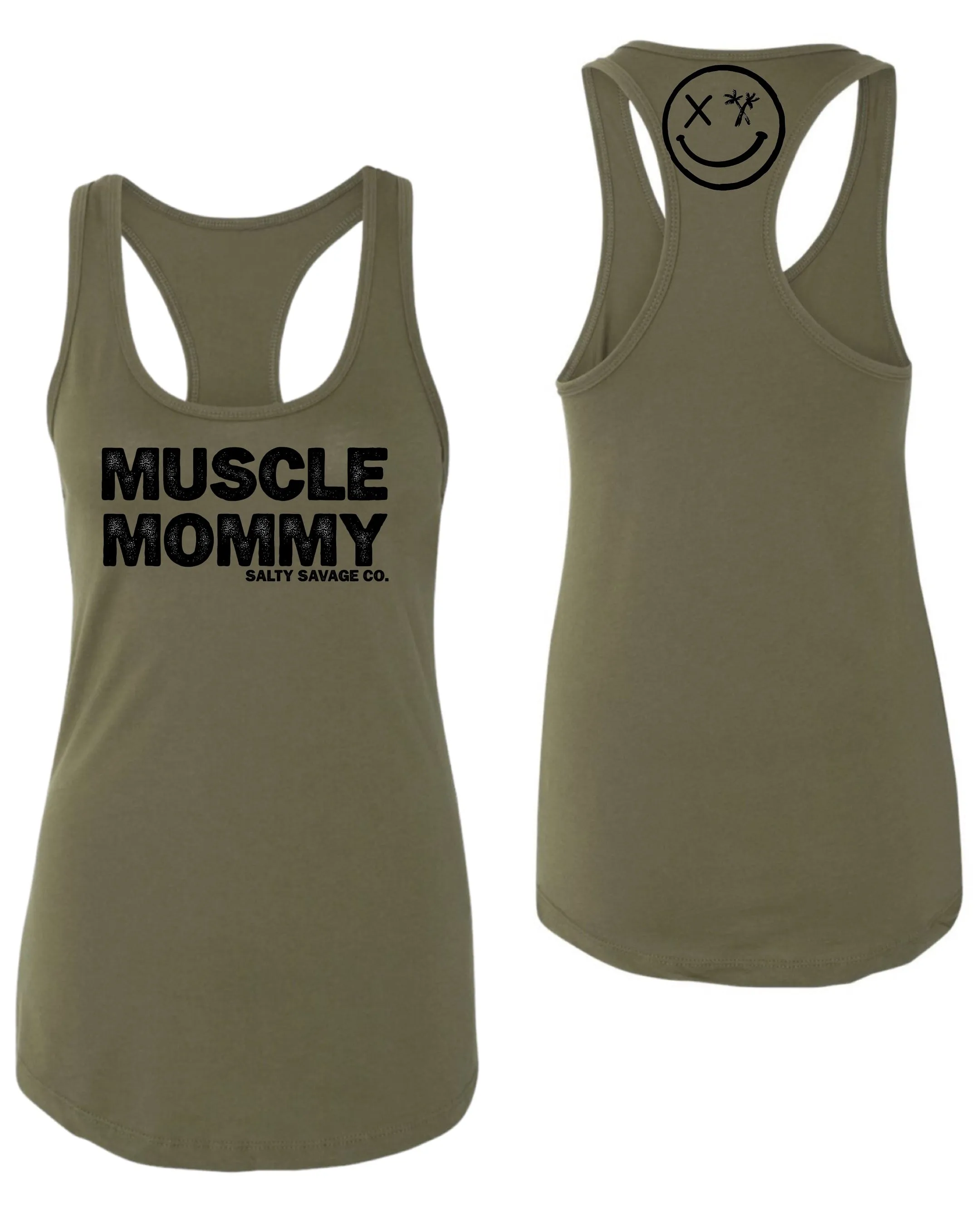 Salty Savage Ladies "MUSCLE MOMMY" Racerback Tank