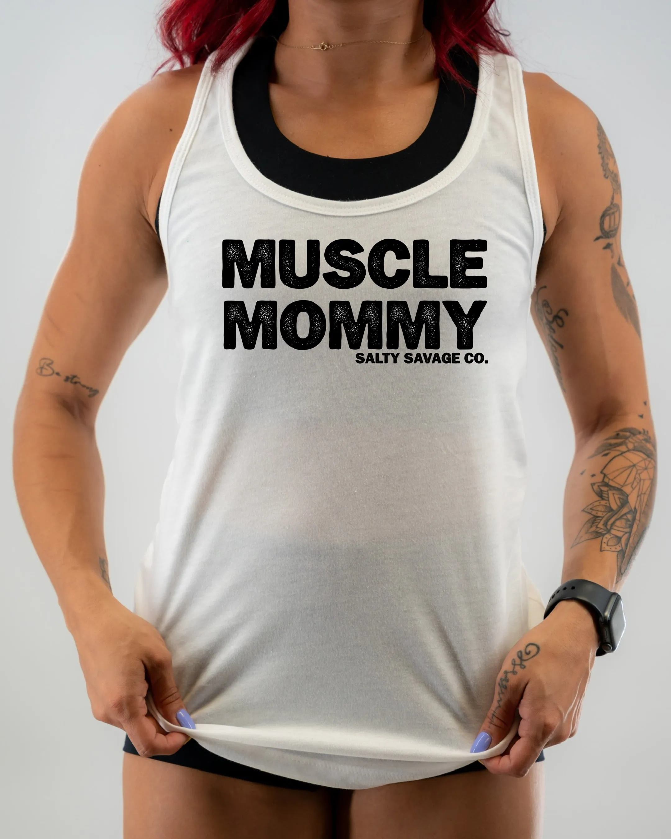 Salty Savage Ladies "MUSCLE MOMMY" Racerback Tank