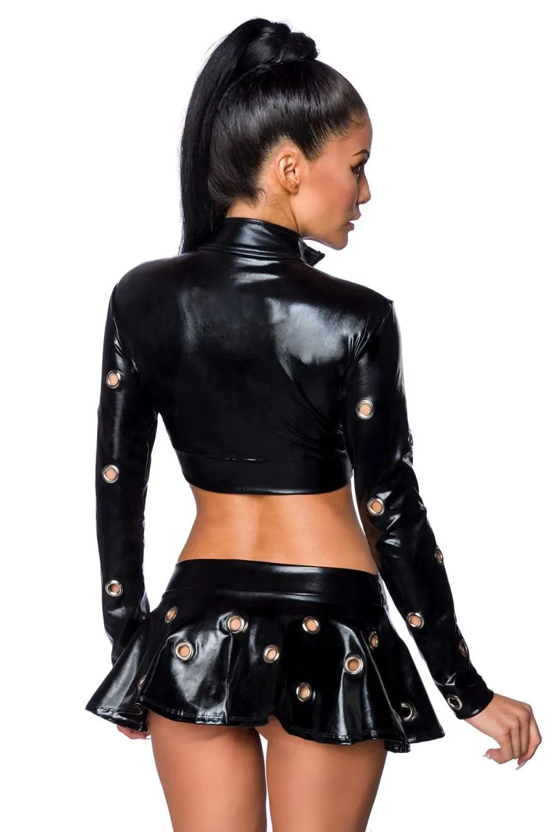 Saresia Metal Wetlook Set with Skirt (L)