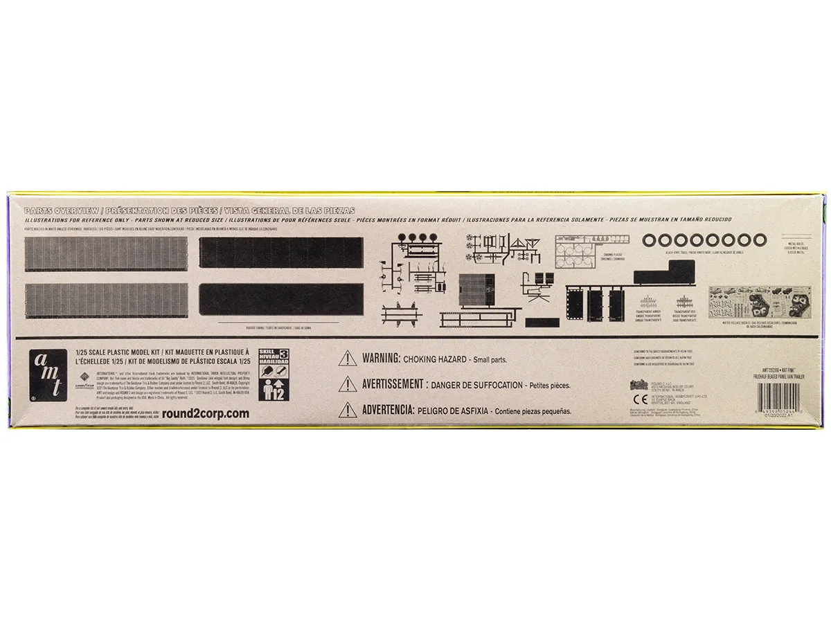 Skill 3 Model Kit Fruehauf FB Beaded Panel Van Trailer Rat Fink 1/25 Scale Model by AMT