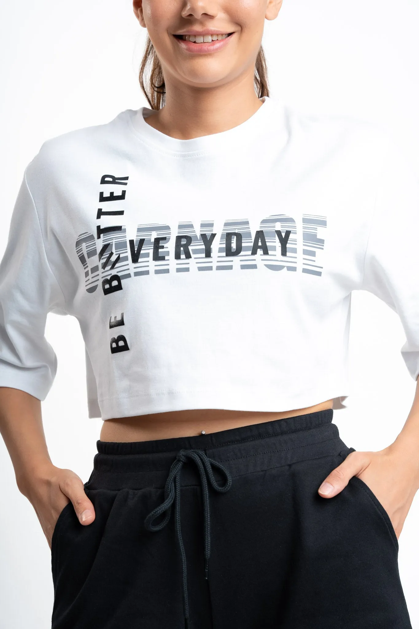 Slogan Oversized Crop