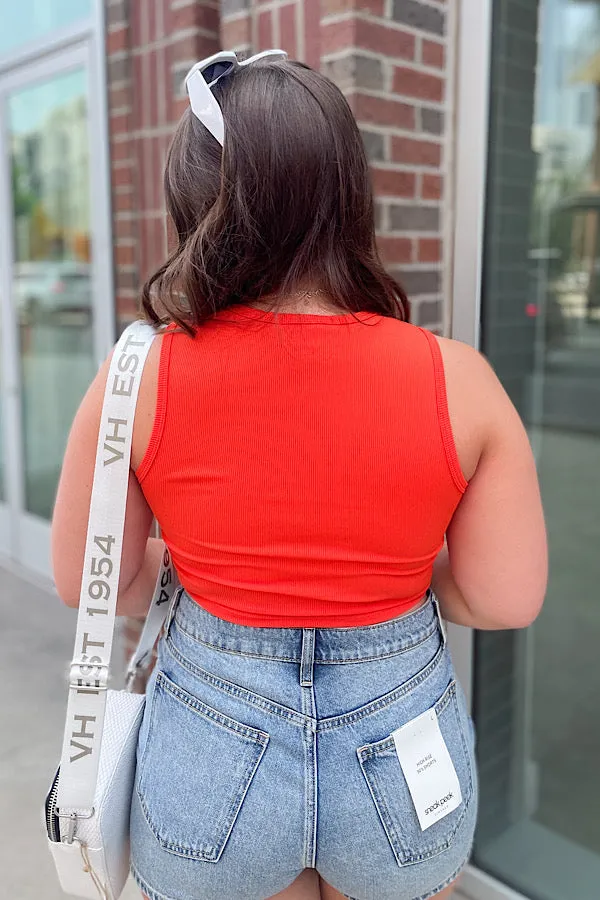 So Basic Orange Cropped Tank