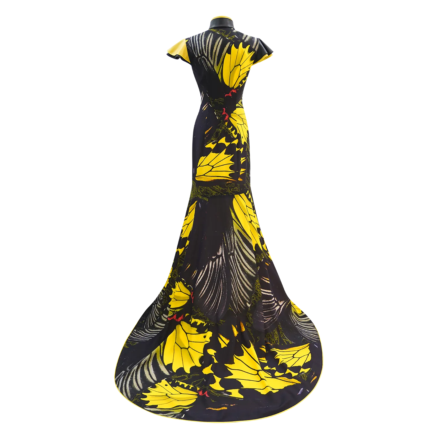 SPARKLE BY KAREN CHAN x Fung Yuen Butterfly Reserve【GOLDEN BIRDWING】Masterpiece Collection Haute Couture 100% Silk Cheongsam (Petal Sleeve) (金裳鳳蝶)