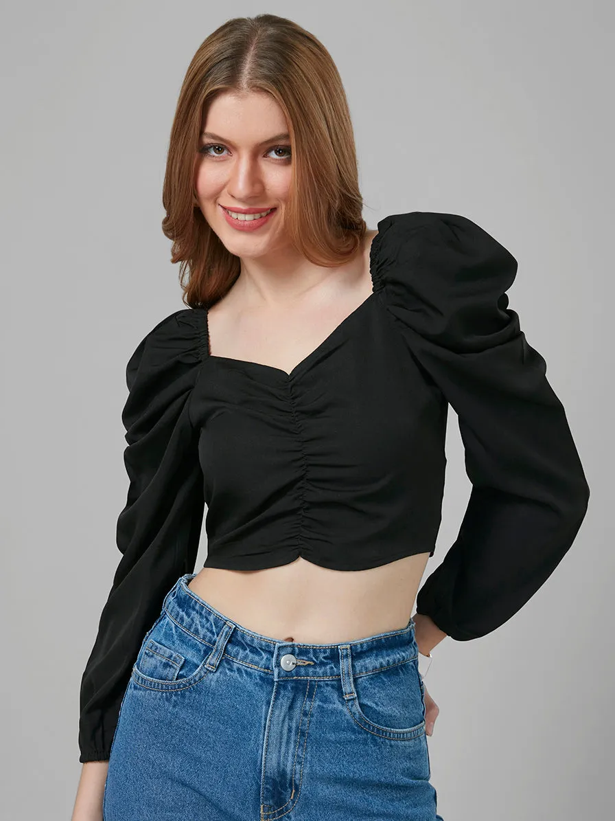 Style Quotient Women Black Solid Tops