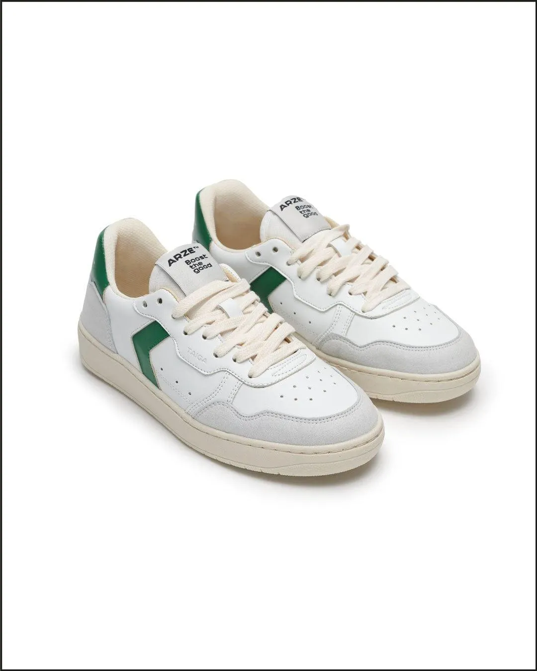 Taiga Unisex Vegan Corn Leather Retro Sneakers | Green