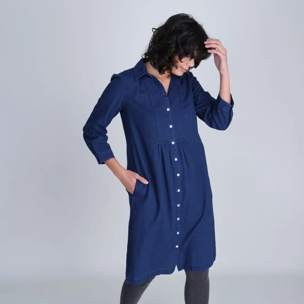 Tala Cotton Midi Dress | Denim