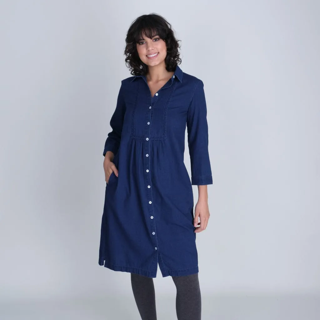 Tala Cotton Midi Dress | Denim