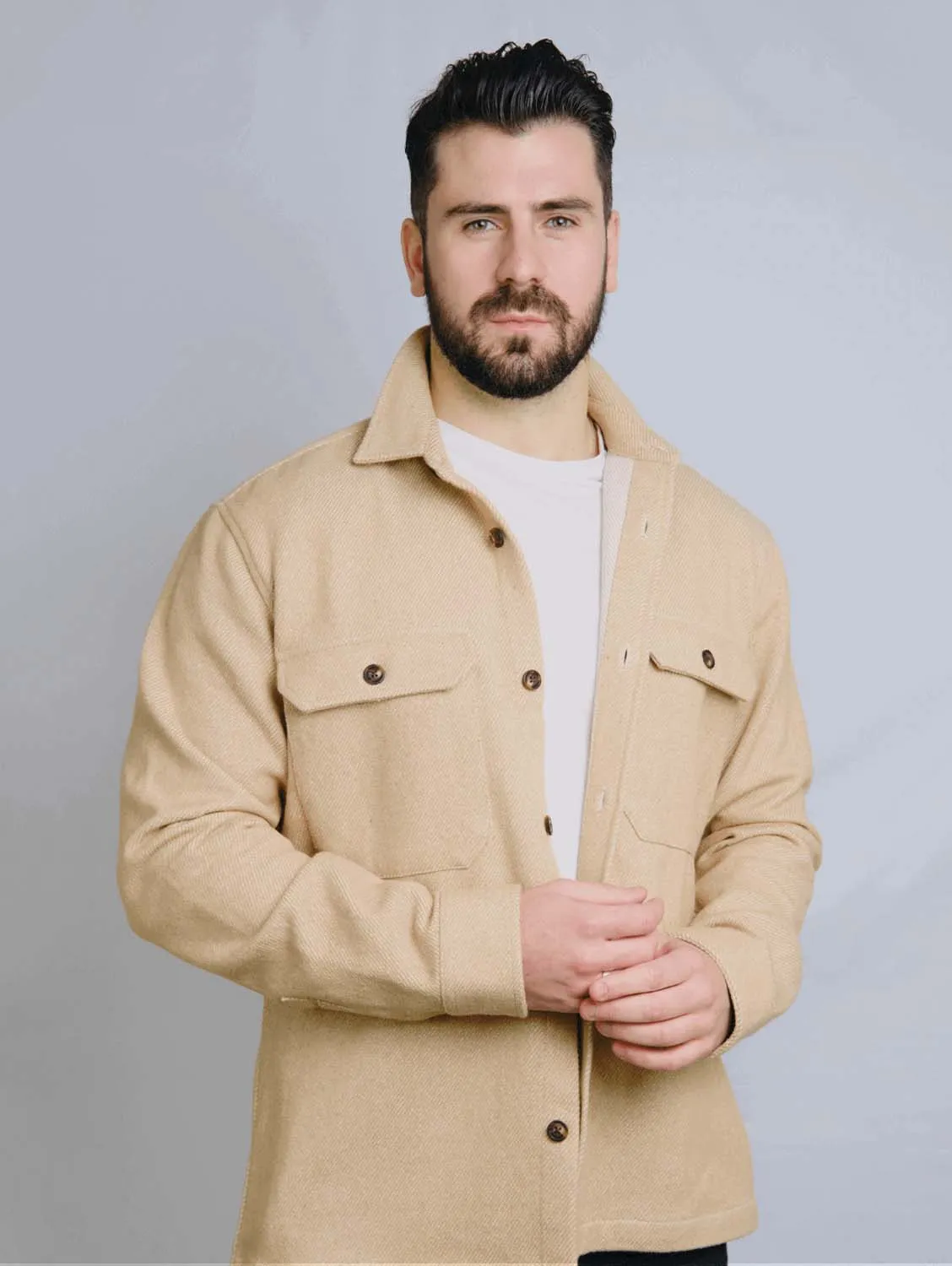 The James 100% Recycled Overshirt | Beige