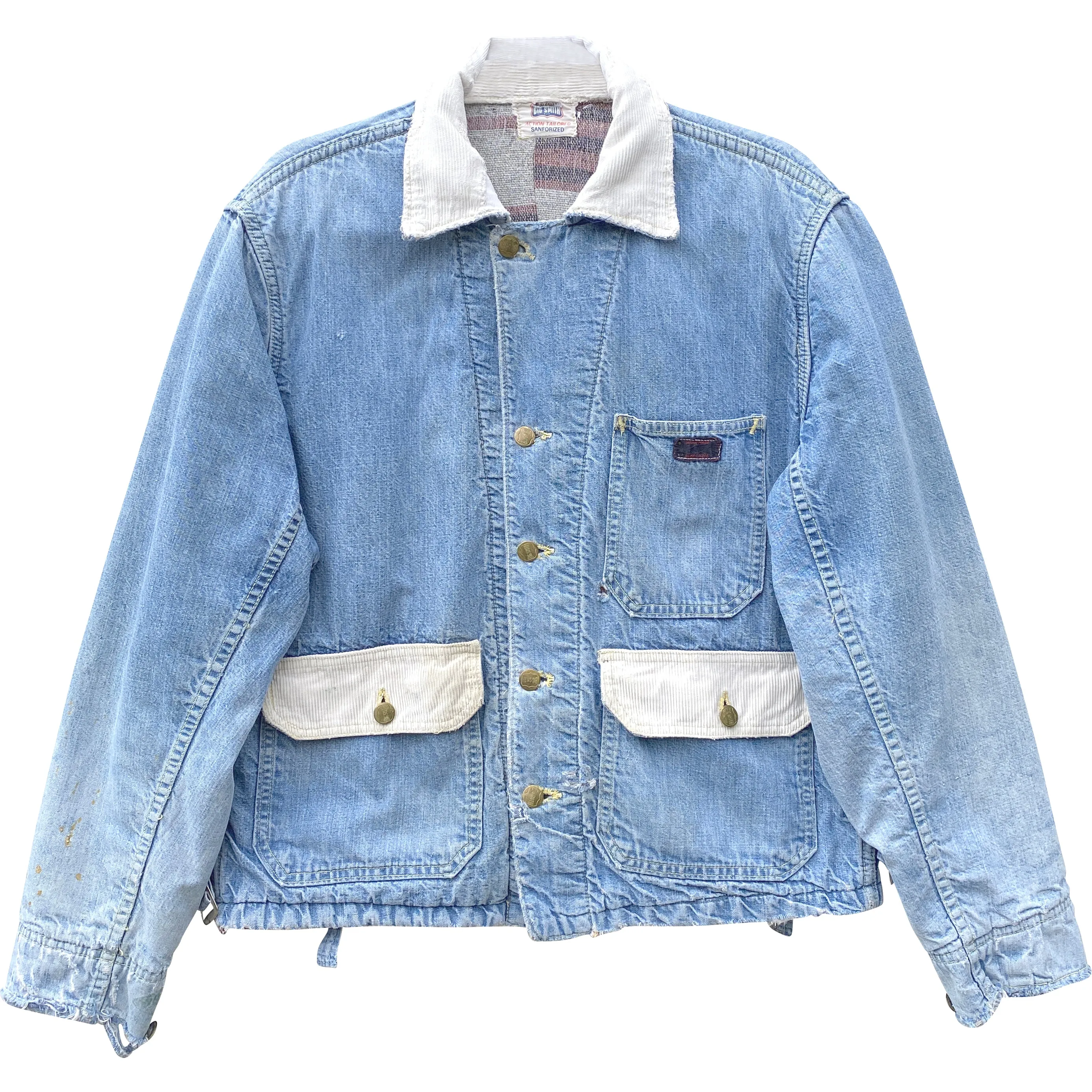 VINTAGE BIG SMITH BLANKET LINED DENIM JACKET