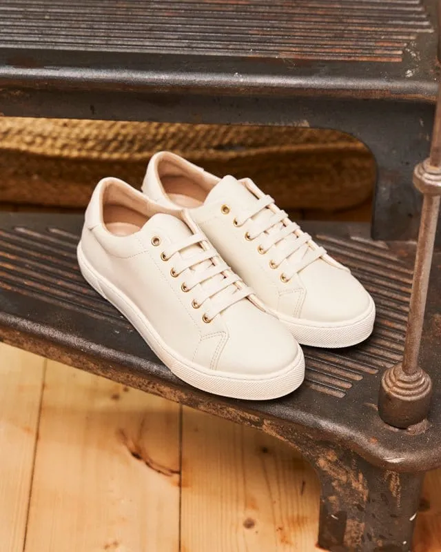 Virevolte Recycled Grain Leather Vegan Sneakers | Cream