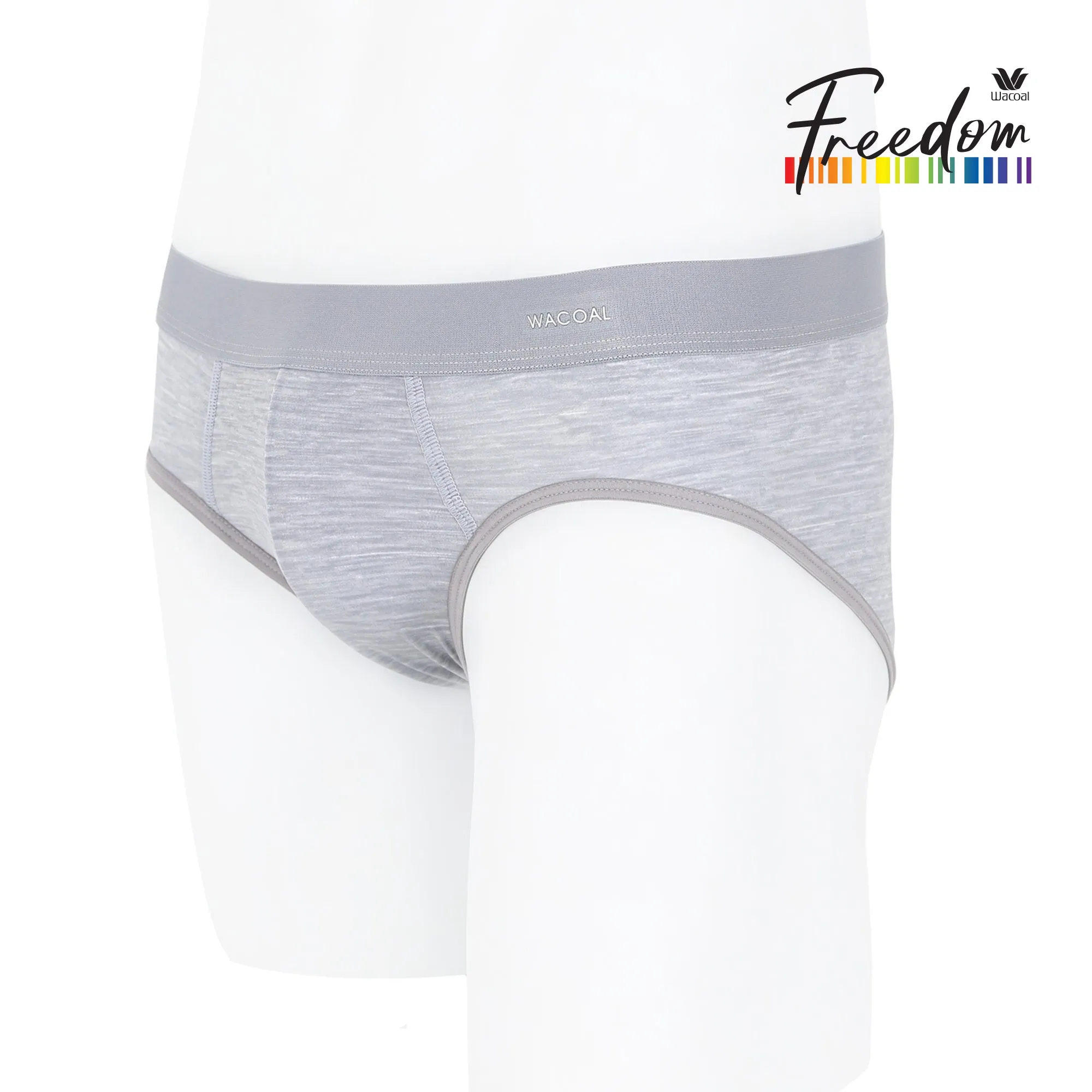 Wacoal Freedom กางเกงในชาย bikini พื้นเรียบ (Top dye look) รุ่น WX2682 สีเทา (GY)