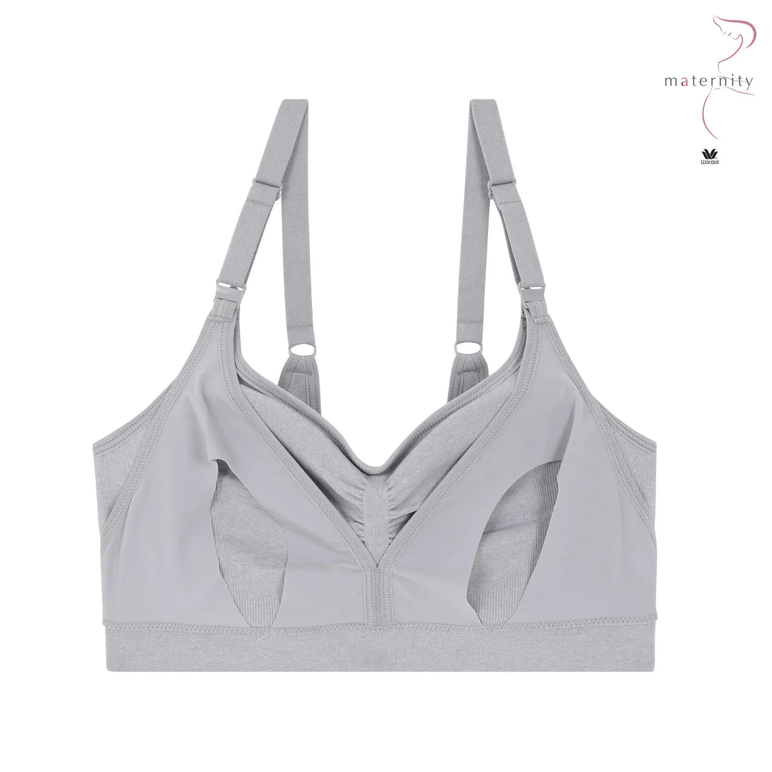 Wacoal Maternity Mommi Bra บราสำหรับให้นมบุตร รุ่น WM1Y02 สีเทาอ่อน (LI)