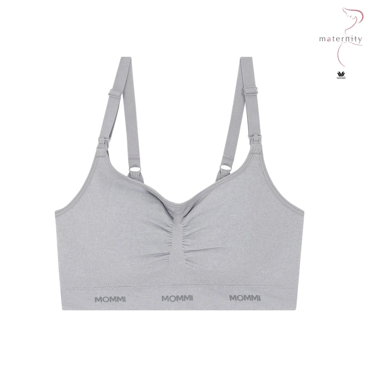 Wacoal Maternity Mommi Bra บราสำหรับให้นมบุตร รุ่น WM1Y02 สีเทาอ่อน (LI)