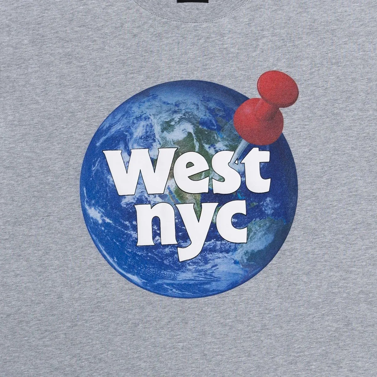 West NYC World Pin Tee Shirt Grey