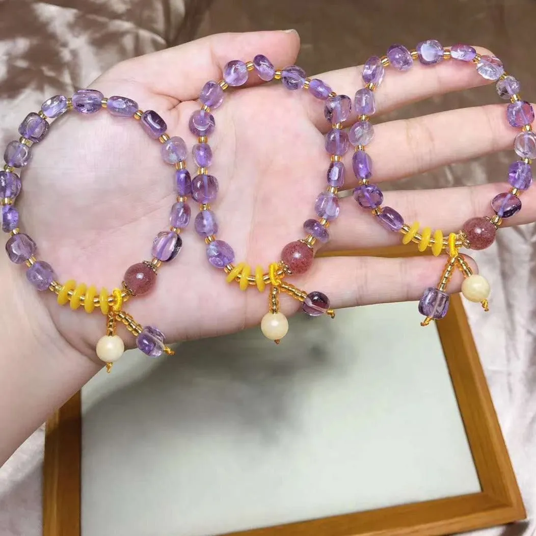 Women's Amethyst Beads Gemstone Bracelet