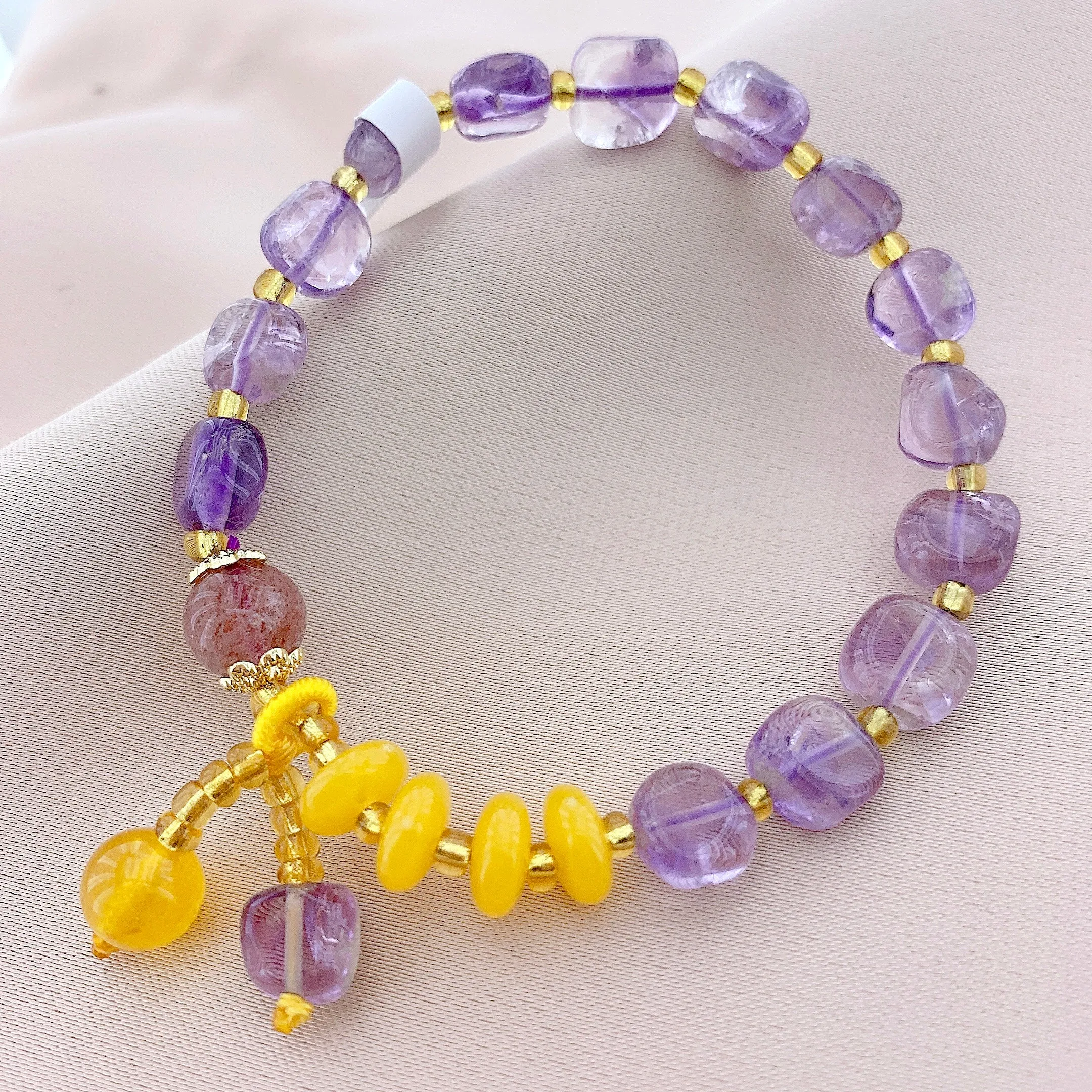 Women's Amethyst Beads Gemstone Bracelet