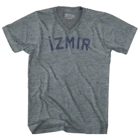 ?zmir Text Tri-Blend V-neck Womens Junior Cut T-shirt